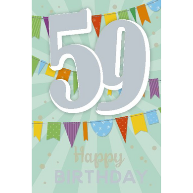 Depesche 5698-076 Karten mit Musik - # 76 - Happy Birthday - Zahl 59 - hellblau