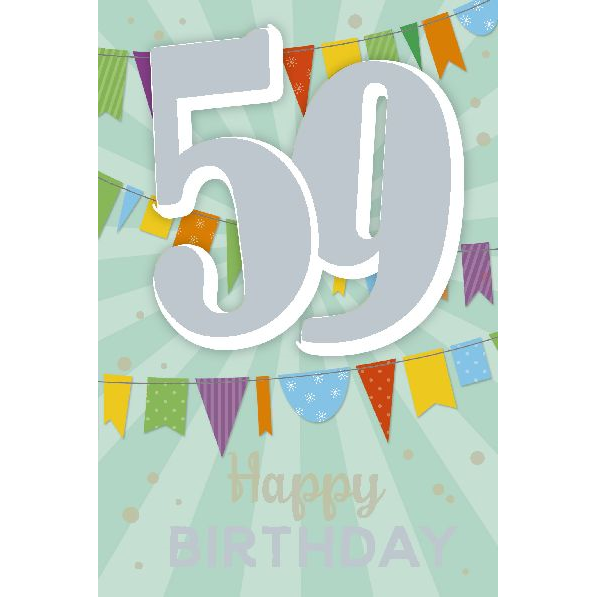 Depesche 5698-076 Karten mit Musik - # 76 - Happy Birthday - Zahl 59 - hellblau