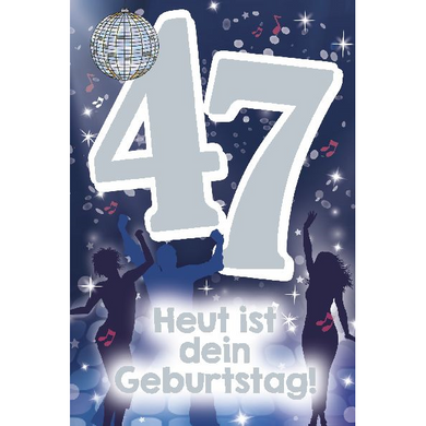 Depesche 5698-062 Karten mit Musik - # 62 - Heut ist dein Geburtstag! - Zahl 47 - blau