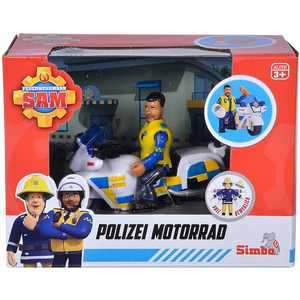 Simba Dickie 109251092 Simba Toys - Feuerwehrmann Sam - Polizei Motorrad mit Figur