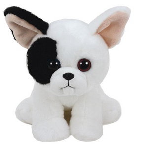 Ty 388/41203 Beanie Boos Glubschis M - Hund Marcel - weiss-schwarz - ca. 15cm