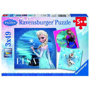 Ravensburger 09269 Kinder-Puzzle - Disney Die Eiskönigin - Elsa Anna & Olaf (3x49 Teile)