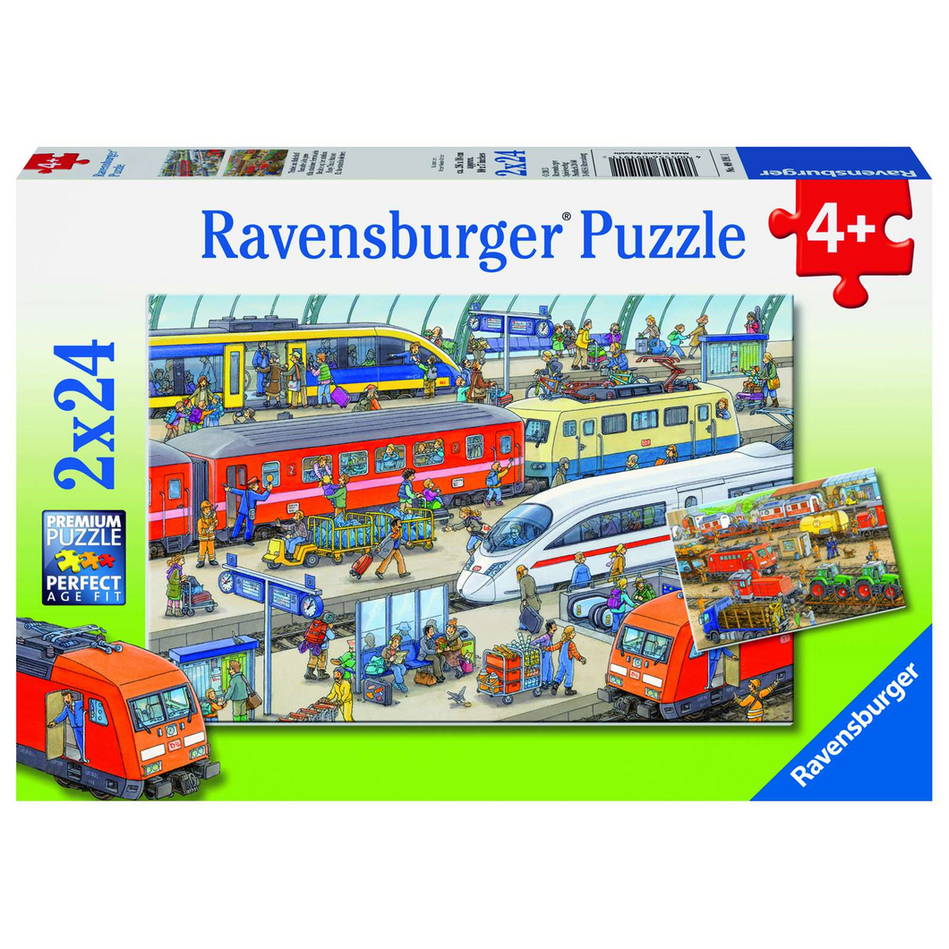 Ravensburger 09191 Kinder-Puzzle - # 24 - Trubel am Bahnhof