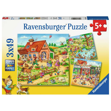 Ravensburger 05249 Kinder-Puzzle - Ferien auf dem Land (3x49 Teile)