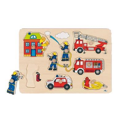 goki 57907 Holzpuzzle - Steckpuzzle - Feuerwehr
