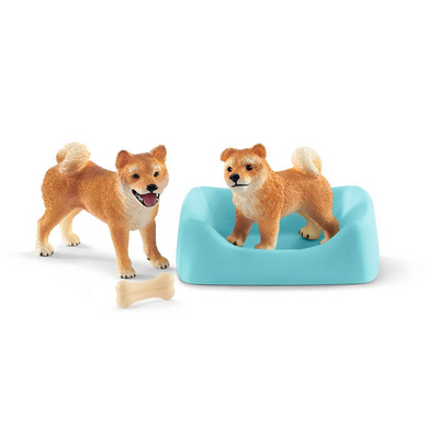 Schleich 42479 Farm World - Shiba Inu Mutter und Welpe