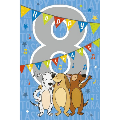 Depesche 5698-015 Karten mit Musik - # 15 - Happy Birthday - Zahl 8 - blau