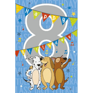 Depesche 5698-015 Karten mit Musik - # 15 - Happy Birthday - Zahl 8 - blau