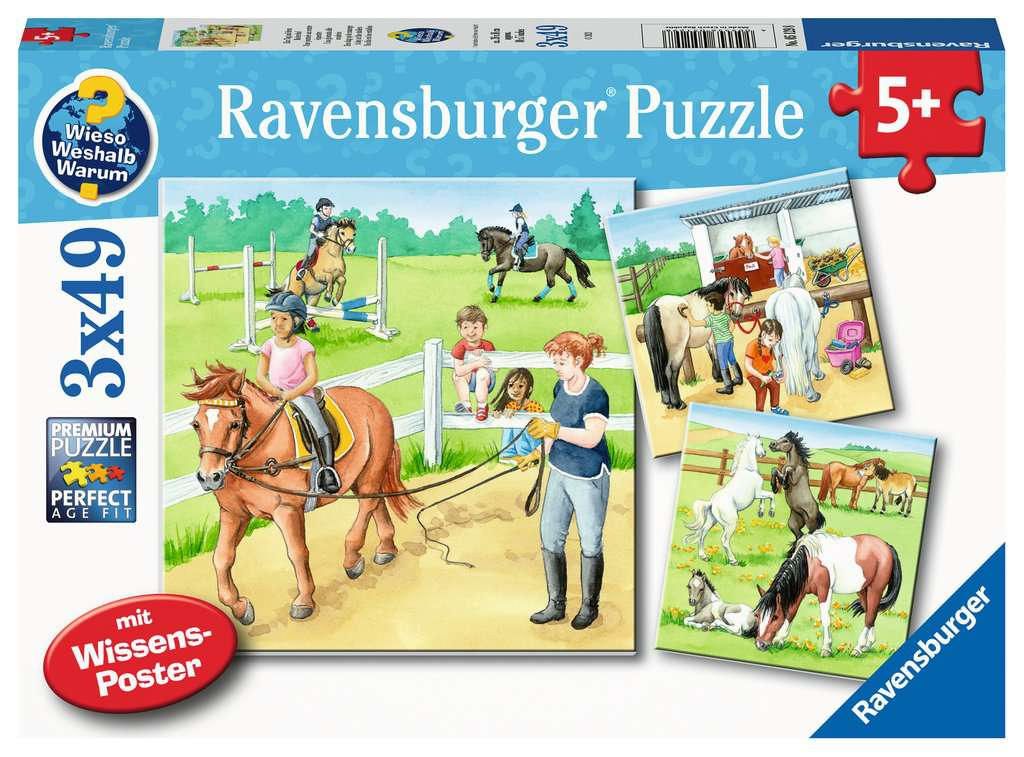 Ravensburger 05129 Kinder-Puzzle - # 49 - Ein Tag auf dem Reiterhof