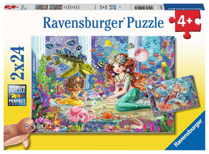 Ravensburger 05147 Kinder-Puzzle - Zauberhafte Meerjungfrauen (2x24 Teile)