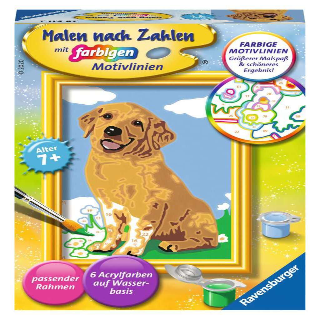 Ravensburger 28511 Malen nach Zahlen - Kleiner Golden Retriever