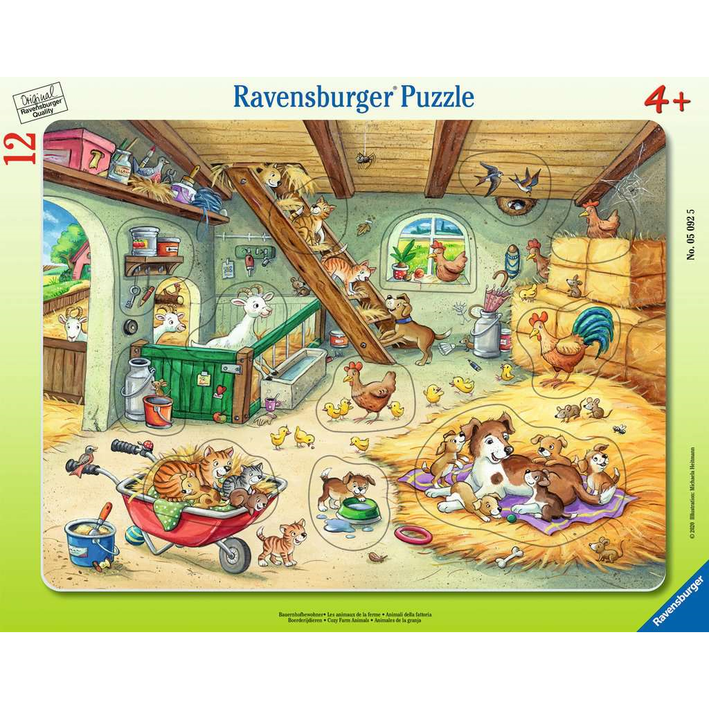 Ravensburger 05092 Kinder-Puzzle - # 12 - Rahmen-Puzzle - Bauernhofbewohner