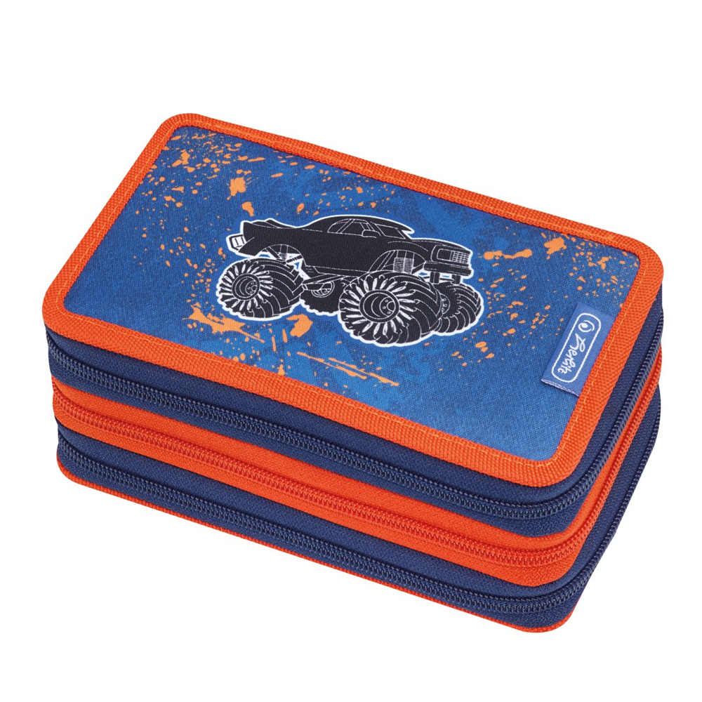 Pelikan 50014439 Herlitz - Federtasche Triple Etui - Monster Truck - 31-teilig