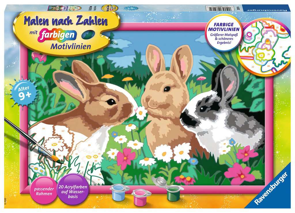 Ravensburger 28517 Malen nach Zahlen - Putzige Häschen