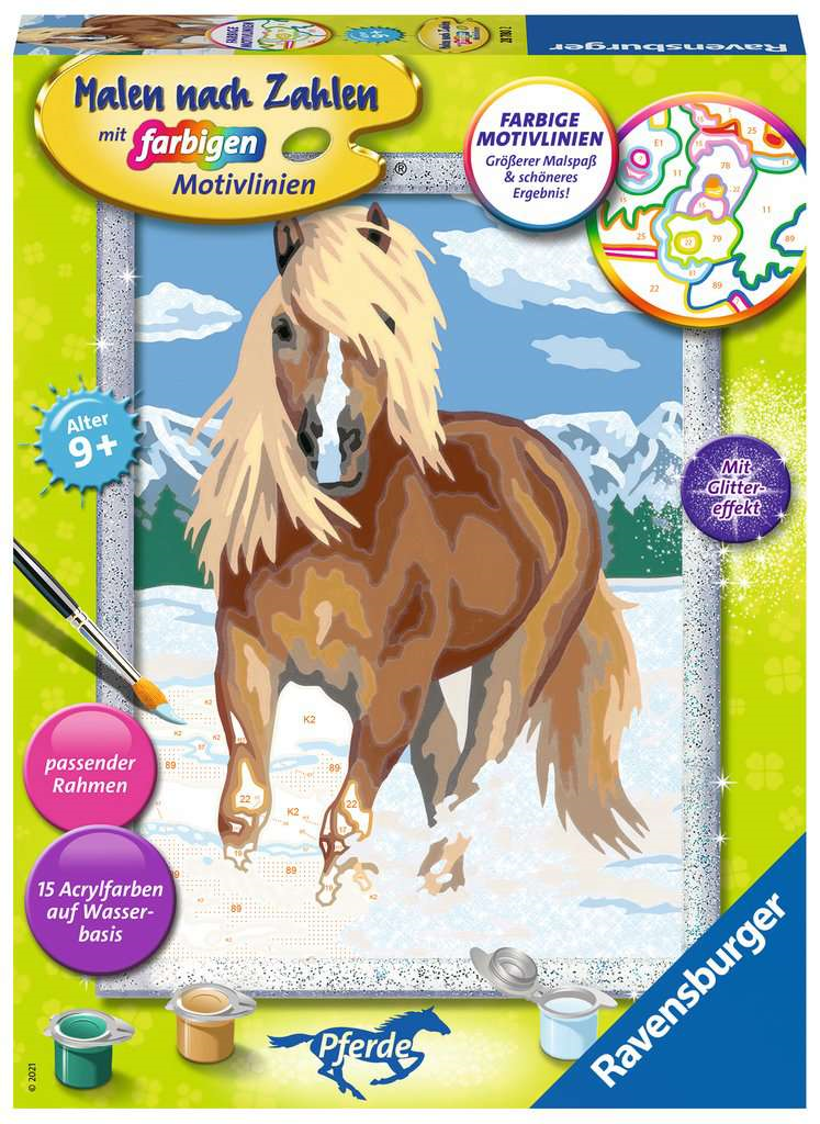 Ravensburger 28780 Malen nach Zahlen - Haflinger im Schnee