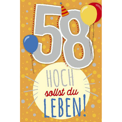 Depesche 5698-075 Karten mit Musik - # 75 - Hoch sollst du Leben - Zahl 58 - orange