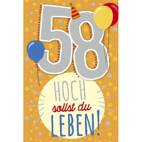 Depesche 5698-075 Karten mit Musik - # 75 - Hoch sollst du Leben - Zahl 58 - orange
