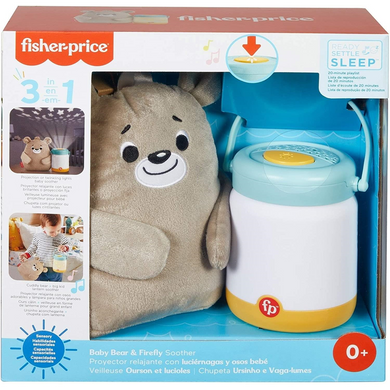 Mattel GRR00 Fisher Price - Bärchenbaby-Kuscheltier - Nachtlicht - Sternen-Projektion