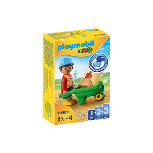 Playmobil 70409 Playmobil 1-2-3 - Bauarbeiter mit Schubkarre