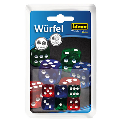 Iden 22599978 Idena - Spielen - Würfel Kunststoff (6 Stück)