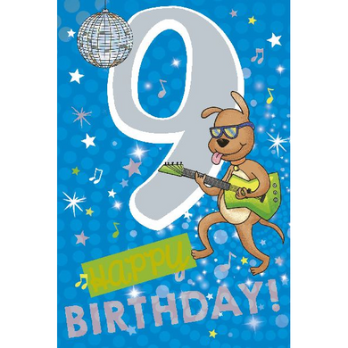 Depesche 5698-017 Karten mit Musik - # 17 - Happy Birthday! - Zahl 9 - blau