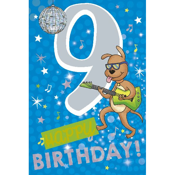 Depesche 5698-017 Karten mit Musik - # 17 - Happy Birthday! - Zahl 9 - blau