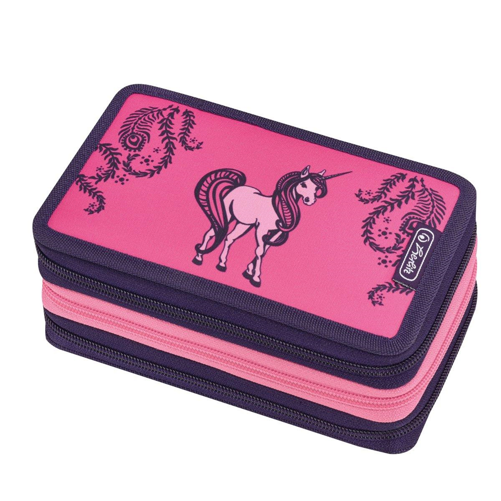 Pelikan 50014415 Herlitz - Federtasche Triple Etui - Unicorn - 31-teilig