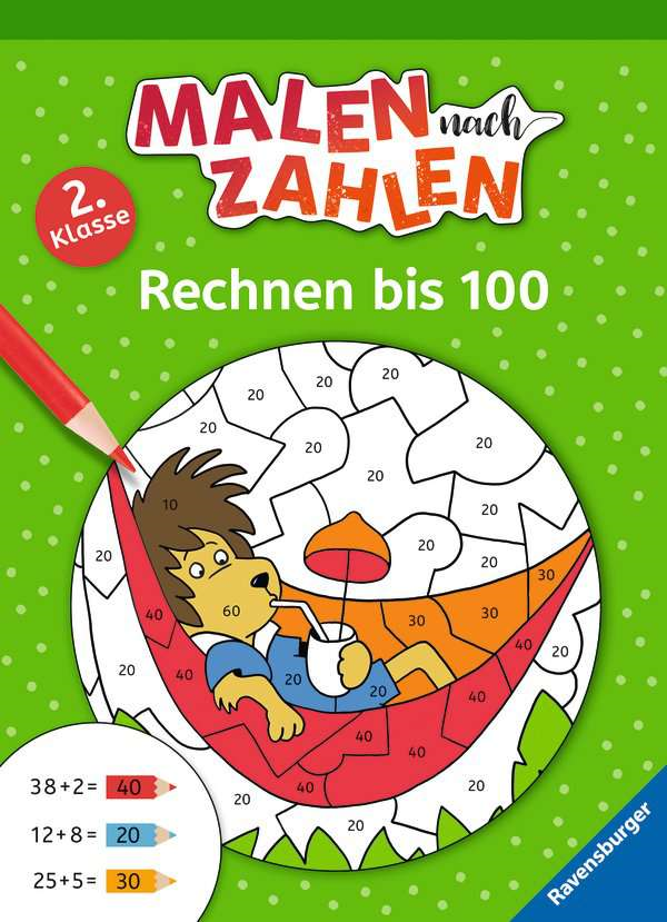 Ravensburger 41621 Malen nach Zahlen - 2. Klasse - Rechnen bis 100