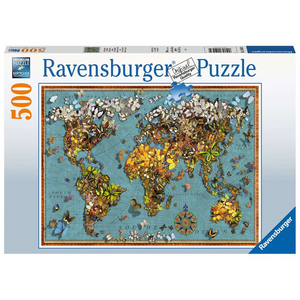 Ravensburger 15043 Erwachsenen-Puzzle - 500 Teile Puzzle - # 500 - Antike Schmetterling-Weltkarte