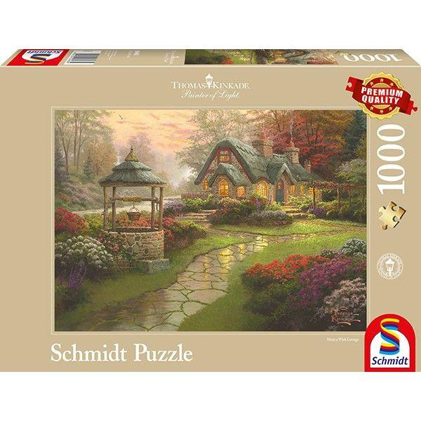 Schmidt Spiele 58463 Schmidt Puzzle - # 1000 - Thomas Kinkade - Haus mit Brunnen