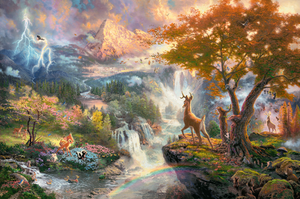 Schmidt Spiele 59486 Schmidt Puzzle - # 1000 - Thomas Kinkade - Disney Bambi