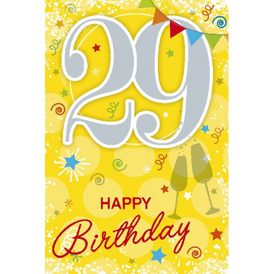 Depesche 5698-041 Karten mit Musik - # 41 - Happy Birthday - Zahl 29 - gelb