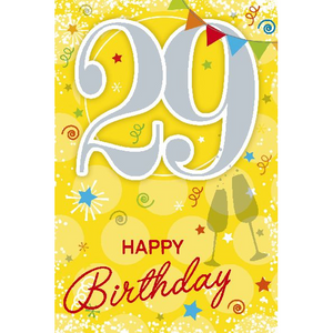Depesche 5698-041 Karten mit Musik - # 41 - Happy Birthday - Zahl 29 - gelb