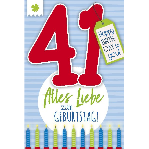 Depesche 5698-056 Karten mit Musik - # 56 - Alles Liebe zum Geburtstag! - Zahl 41 - blau