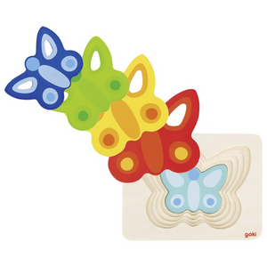 goki 57486 Holzpuzzle - Schichtenpuzzle - Schmetterling