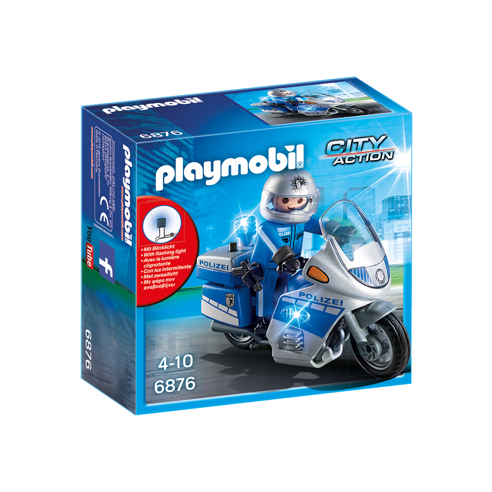 Playmobil 6876 City Action - Polizei - Motorradstreife mit LED-Blinklicht