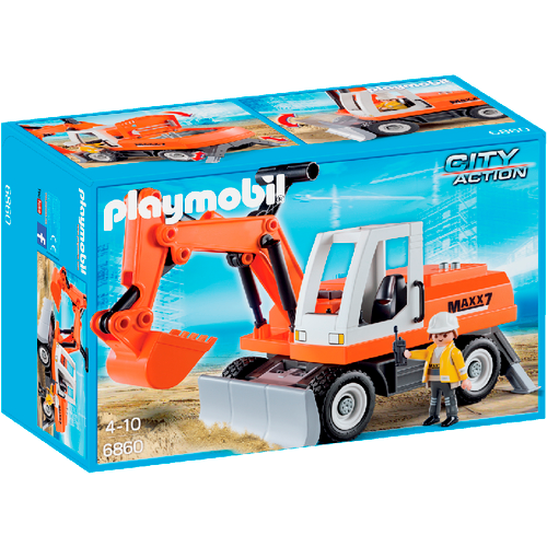 Playmobil 6860 City Action - Großbaustelle - Schaufelbagger mit Räumschild