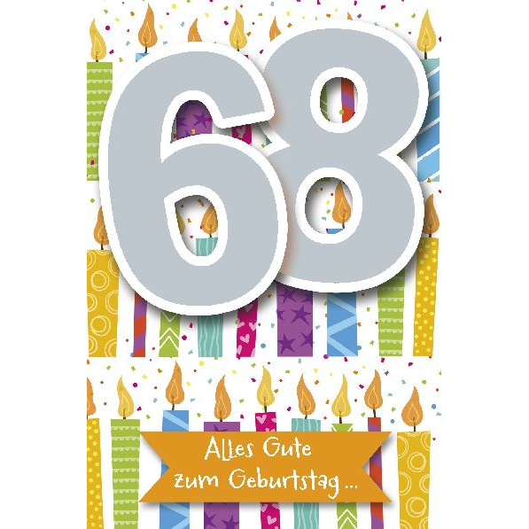 Depesche 5698-087 Karten mit Musik - # 87 - Alles Gute zum Geburtstag - Zahl 68 - orange