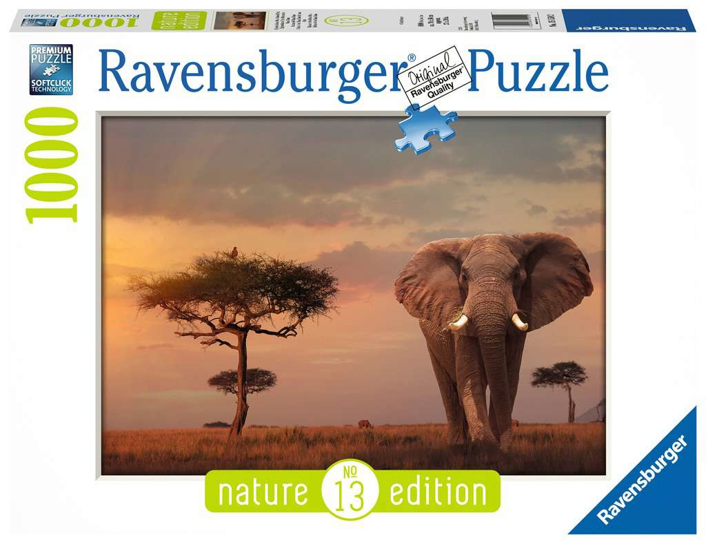 Ravensburger 15159 Erwachsenen-Puzzle - # 1000 - Elefant in Masai Mara National Park