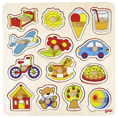 goki 57576 Holzpuzzle - Steckpuzzle - 14 Puzzleteile