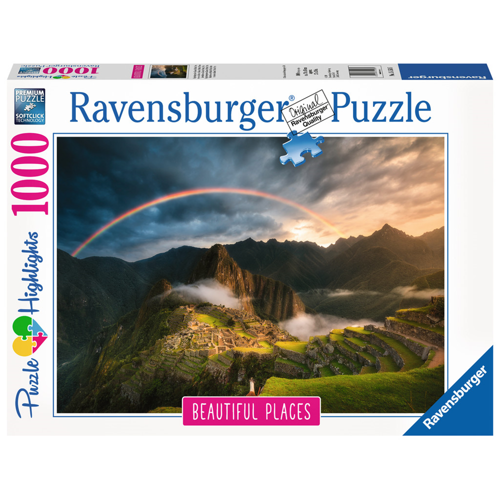Ravensburger 151585 Puzzle Puzzle Puzzle - Regenbogen über Machu Picchu - Peru