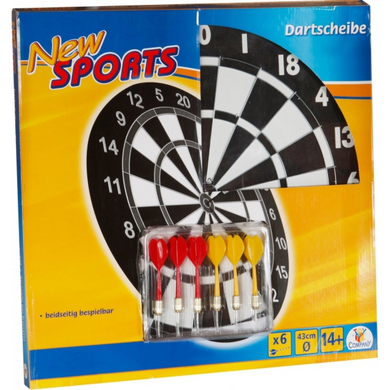 VEDES 0072108914 New Sports - Kork Dartboard inklusive 6 Pfeilen