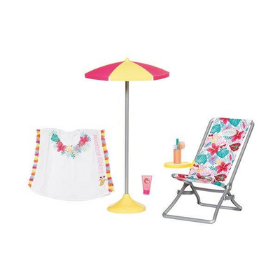 Zapf Creation 829264 Baby Born - Holiday Liegestuhl Set