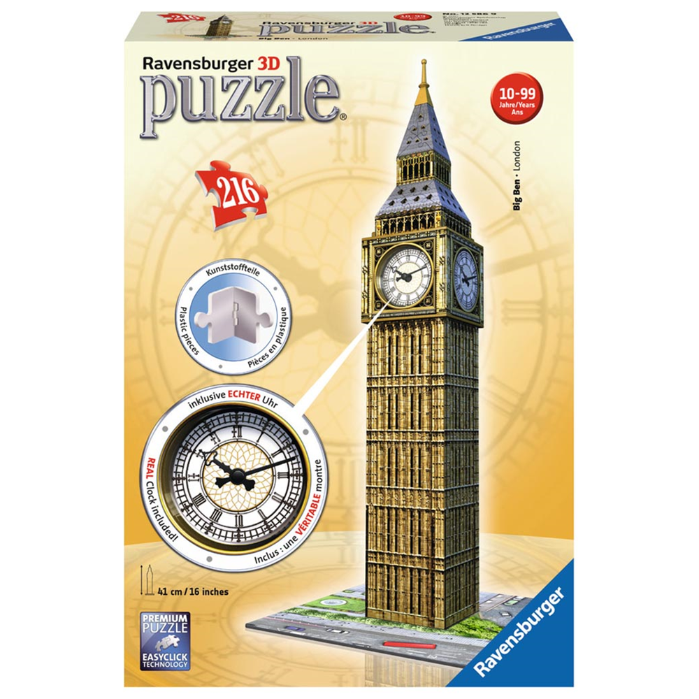 Ravensburger 12586 3D Puzzle - Big Ben mit Uhr