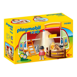 Playmobil 70180 Playmobil 1-2-3 - Mein Mitnehm-Reiterhof
