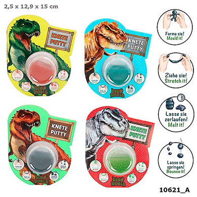 Depesche 10621 Dino World - Spring-Knete mit Glitzer