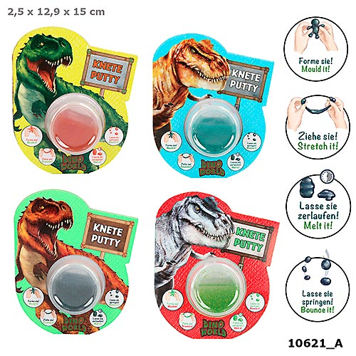 Depesche 10621 Dino World - Spring-Knete mit Glitzer