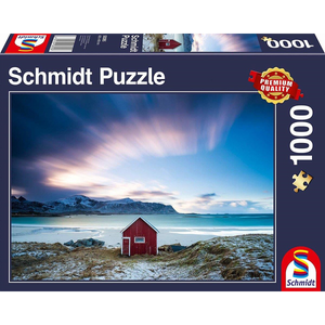 Schmidt Spiele 58395 Erwachsenenpuzzle - # 1000 - Hütte an der Atlantikküste