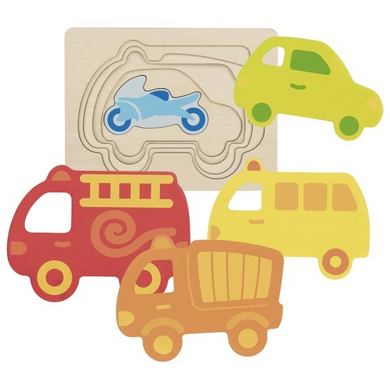 goki 57704 Holzpuzzle - Schichtenpuzzle - Fahrzeuge