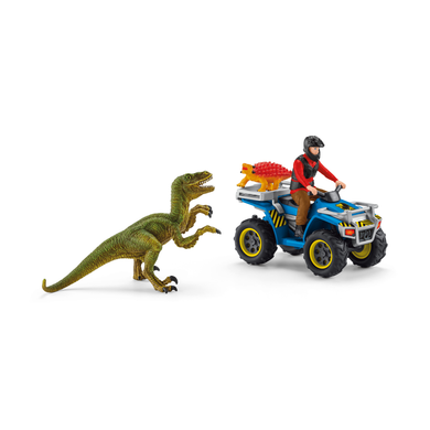 Schleich 41466 Dinosaurs - Flucht auf Quad vor Velociraptor